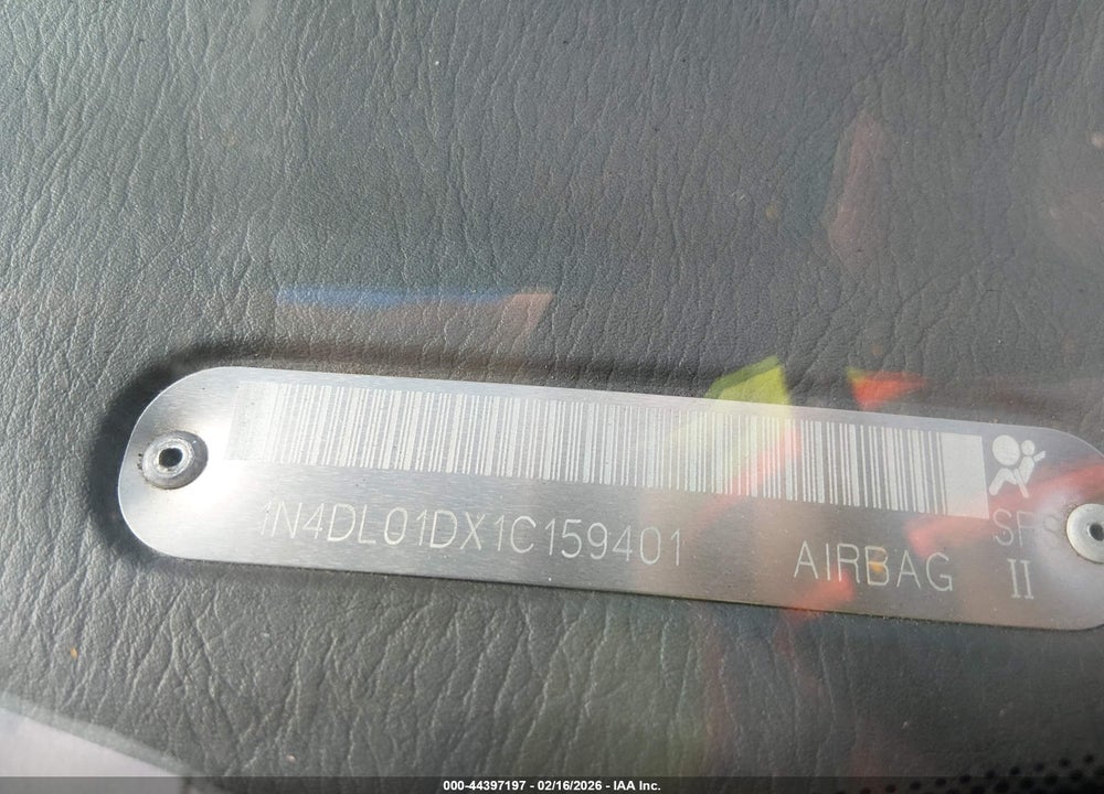 2001 NISSAN ALTIMA GXE VIN: 1N4DL01DX1C159401