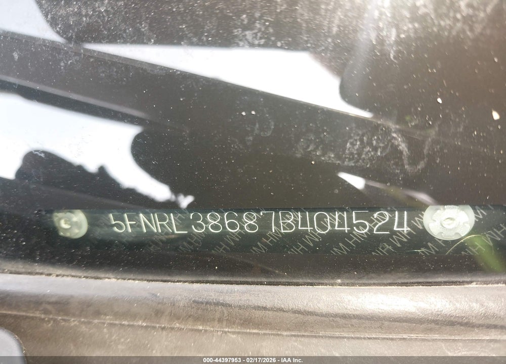 2007 HONDA ODYSSEY EX-L VIN: 5FNRL38687B404524