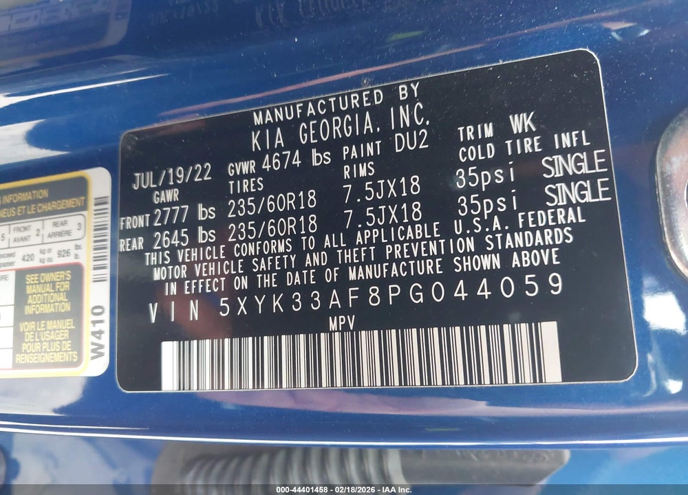 2023 KIA SPORTAGE EX VIN: 5XYK33AF8PG044059