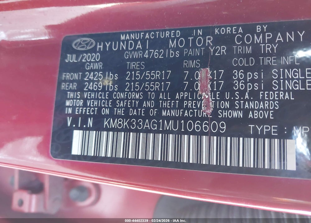 2021 HYUNDAI KONA ELECTRIC LIMITED VIN: KM8K33AG1MU106609