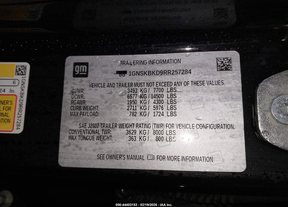 2024 CHEVROLET SUBURBAN 4WD LS VIN: 1GNSKBKD9RR257284