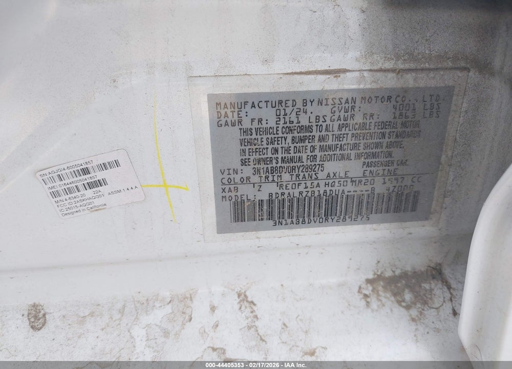 2024 NISSAN SENTRA SR XTRONIC CVT VIN: 3N1AB8DV0RY289275