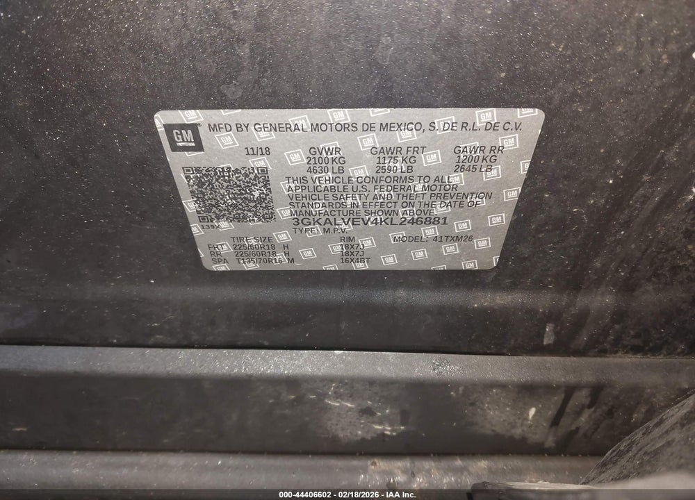 2019 GMC TERRAIN SLT VIN: 3GKALVEV4KL246881