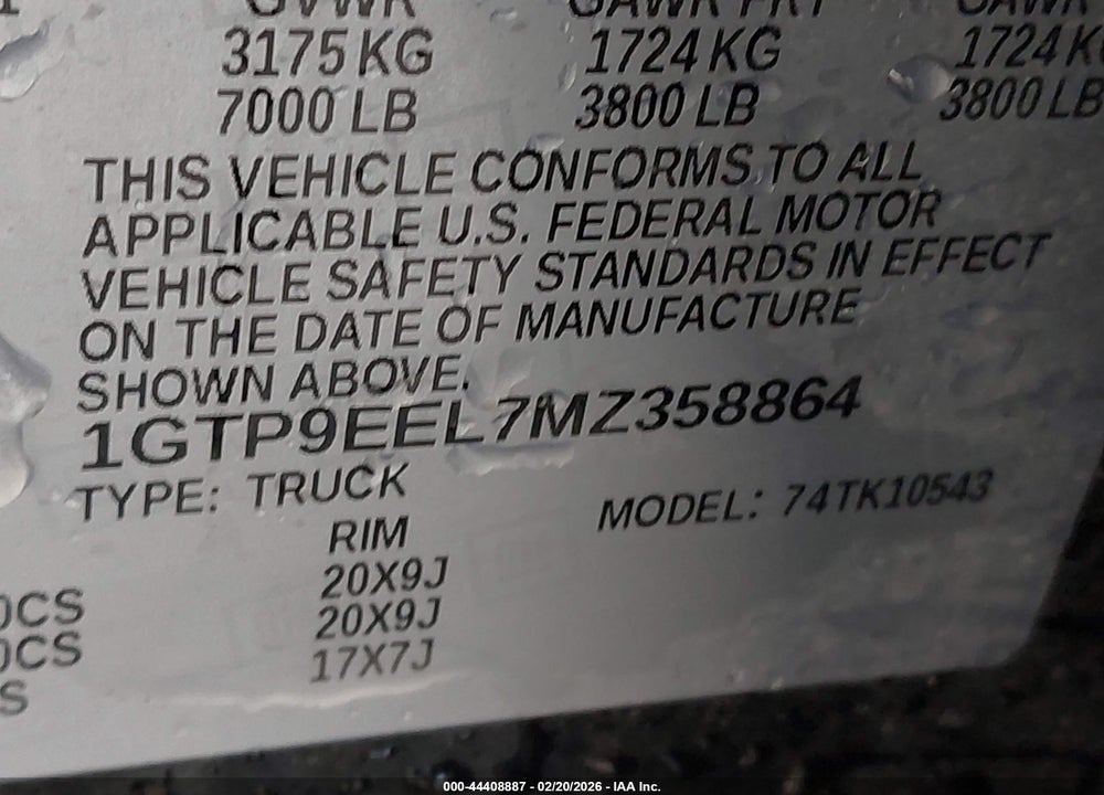 2021 GMC SIERRA 1500 4WD  SHORT BOX AT4 VIN: 1GTP9EEL7MZ358864