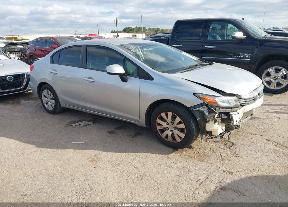 2012 HONDA CIVIC LX VIN: 19XFB2F5XCE072077