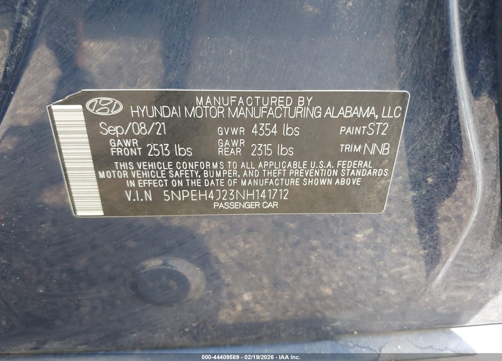 2022 HYUNDAI SONATA LIMITED VIN: 5NPEH4J23NH141712
