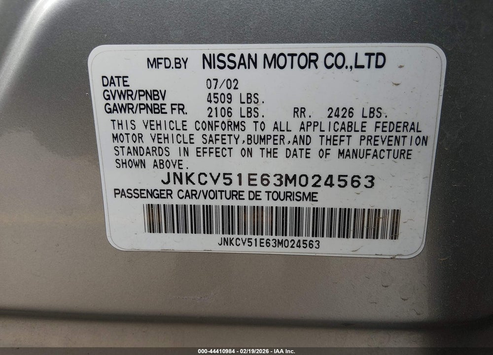 2003 INFINITI G35 LUXURY LEATHER VIN: JNKCV51E63M024563
