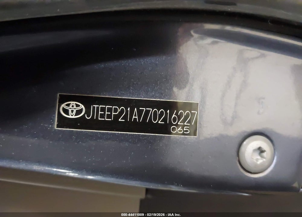 2007 TOYOTA HIGHLANDER LIMITED V6 VIN: JTEEP21A770216227