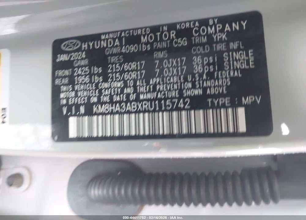 2024 HYUNDAI KONA SE VIN: KM8HA3ABXRU115742