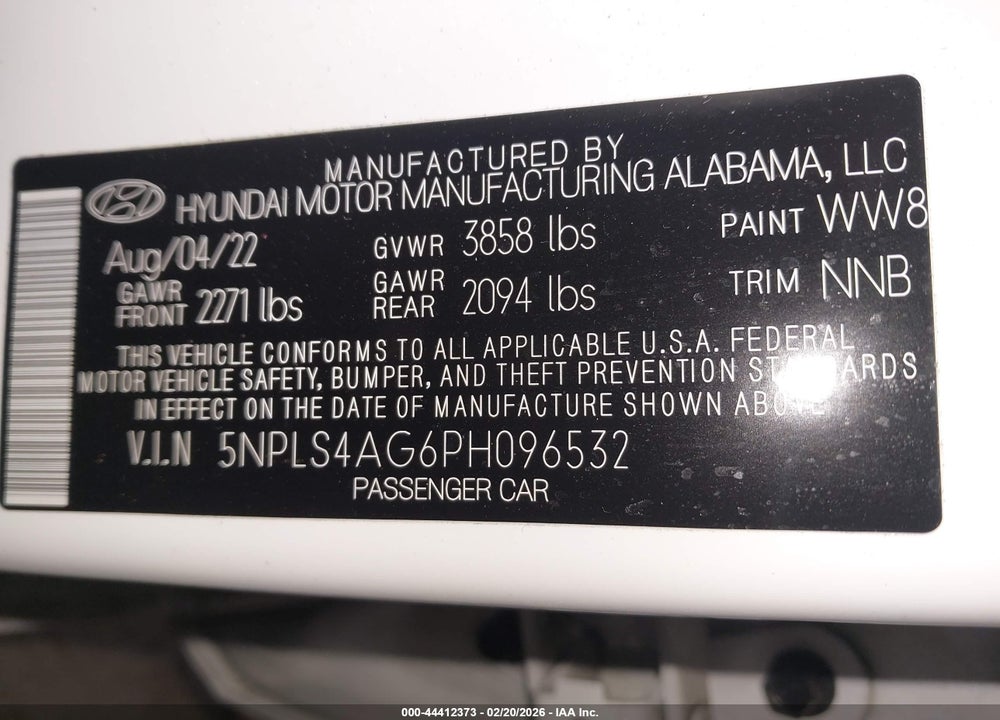 2023 HYUNDAI ELANTRA SEL VIN: 5NPLS4AG6PH096532