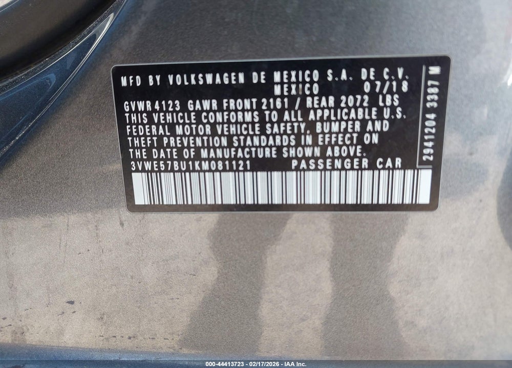 2019 VOLKSWAGEN JETTA 1.4T SEL VIN: 3VWE57BU1KM081121