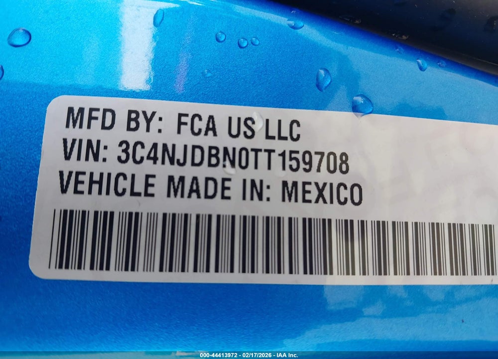 2026 JEEP COMPASS LATITUDE ALTITUDE VIN: 3C4NJDBN0TT159708
