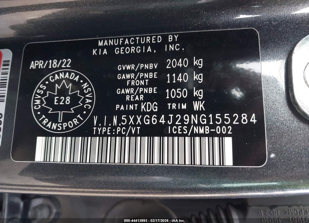2022 KIA K5 GT-LINE VIN: 5XXG64J29NG155284