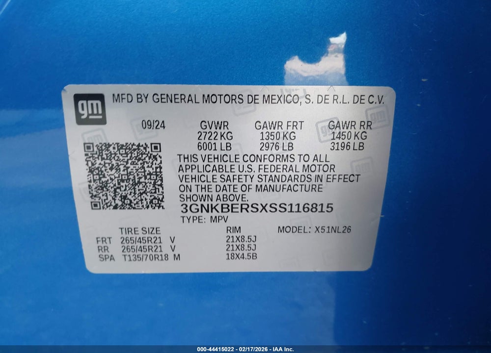 2025 CHEVROLET BLAZER FWD RS VIN: 3GNKBERSXSS116815