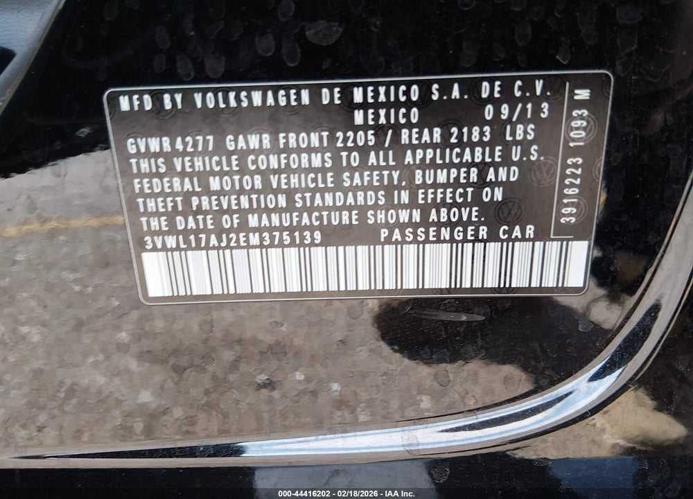 2014 VOLKSWAGEN JETTA 1.8T SEL VIN: 3VWL17AJ2EM375139