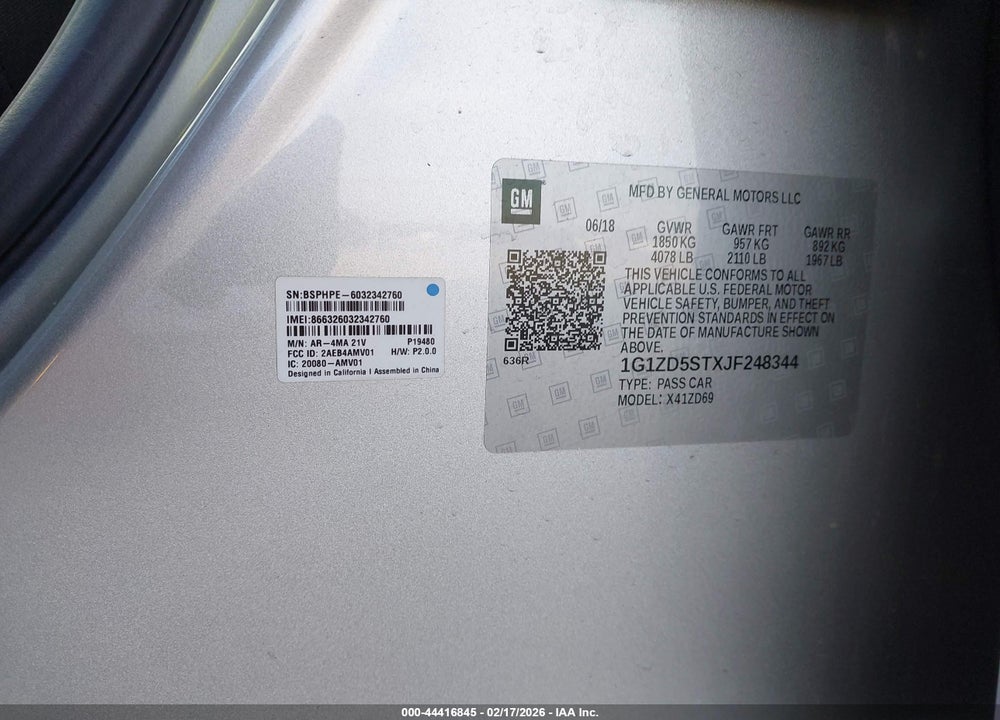 2018 CHEVROLET MALIBU LT VIN: 1G1ZD5STXJF248344