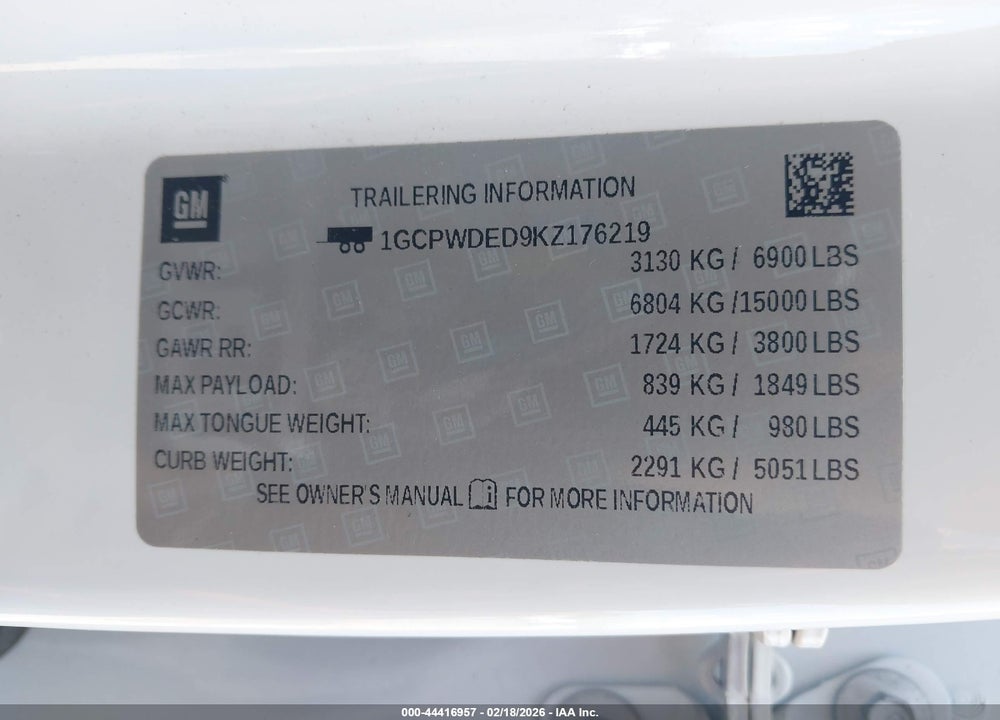 2019 CHEVROLET SILVERADO 1500 RST VIN: 1GCPWDED9KZ176219