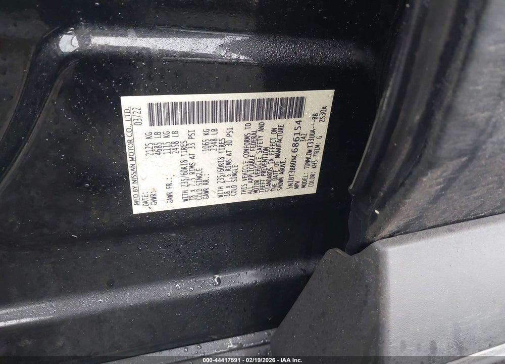 2022 NISSAN ROGUE SV INTELLIGENT AWD VIN: 5N1BT3BB0NC686154