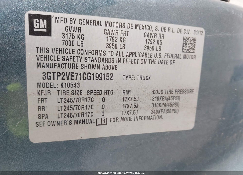 2012 GMC SIERRA 1500 SLE VIN: 3GTP2VE71CG199152