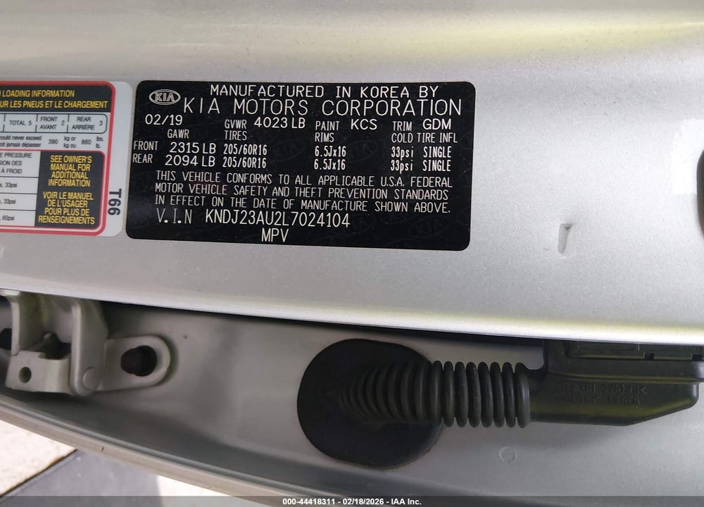 2020 KIA SOUL S VIN: KNDJ23AU2L7024104