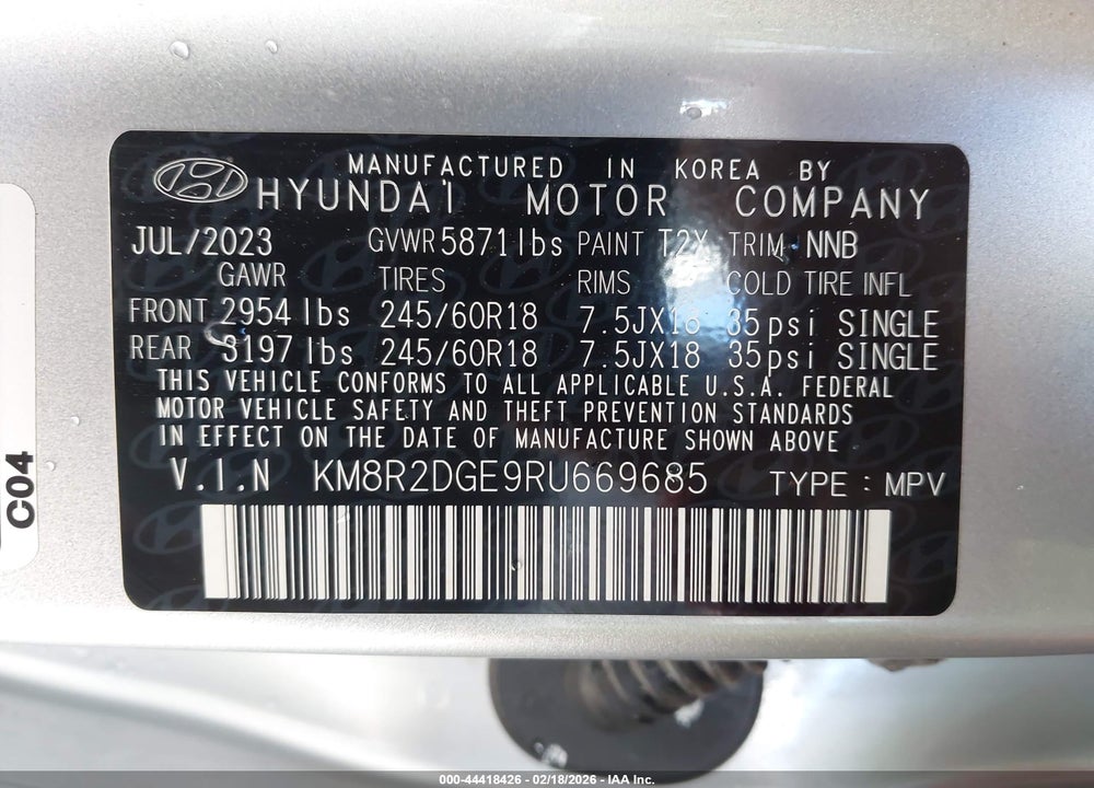 2024 HYUNDAI PALISADE SEL VIN: KM8R2DGE9RU669685