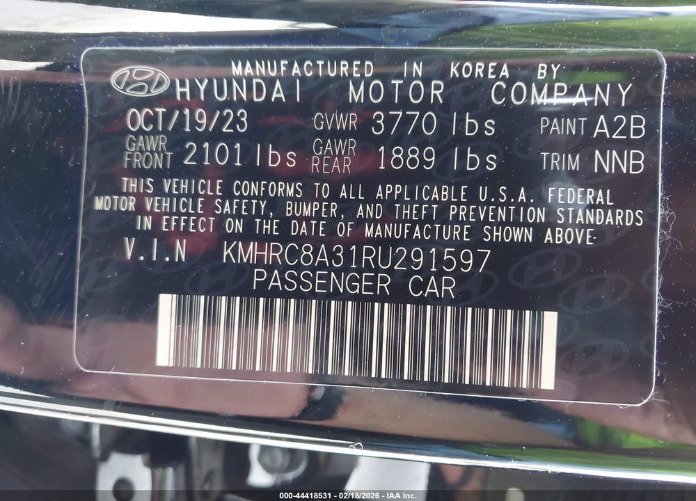 2024 HYUNDAI VENUE SEL VIN: KMHRC8A31RU291597