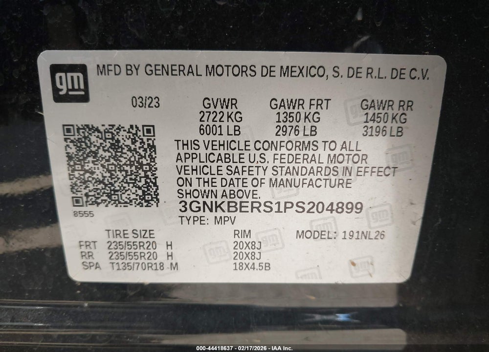2023 CHEVROLET BLAZER FWD RS VIN: 3GNKBERS1PS204899