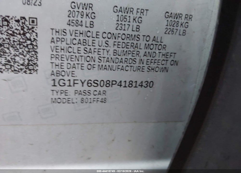 2023 CHEVROLET BOLT EUV FWD LT VIN: 1G1FY6S08P4181430