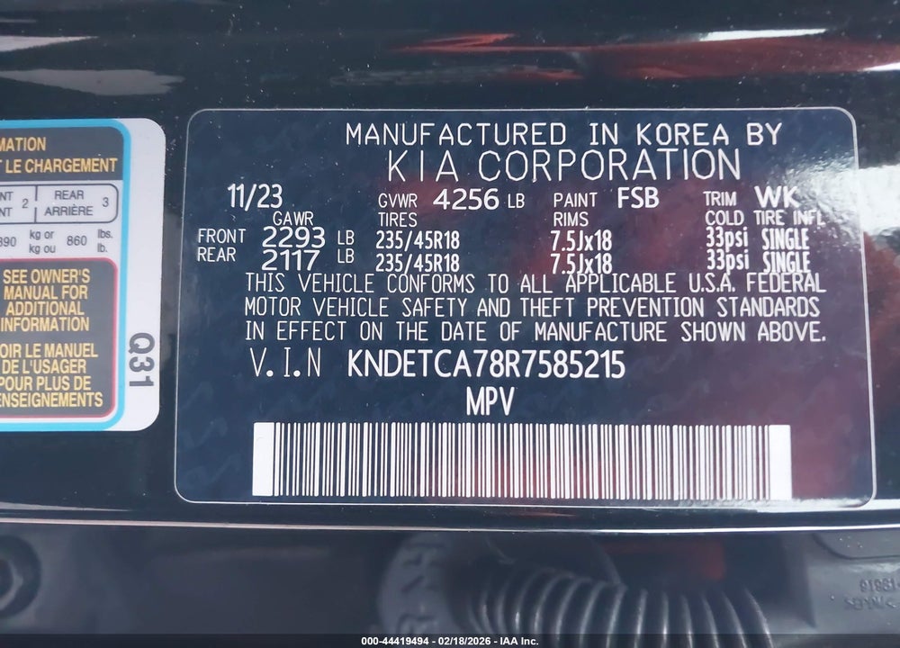 2024 KIA SELTOS SX TURBO VIN: KNDETCA78R7585215