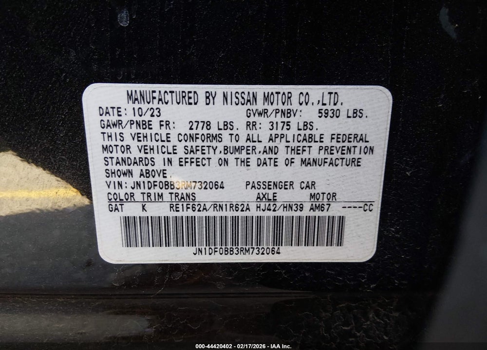 2024 NISSAN ARIYA ENGAGE+ VIN: JN1DF0BB3RM732064