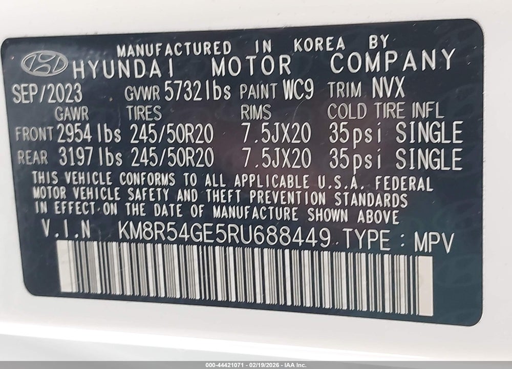 2024 HYUNDAI PALISADE LIMITED VIN: KM8R54GE5RU688449