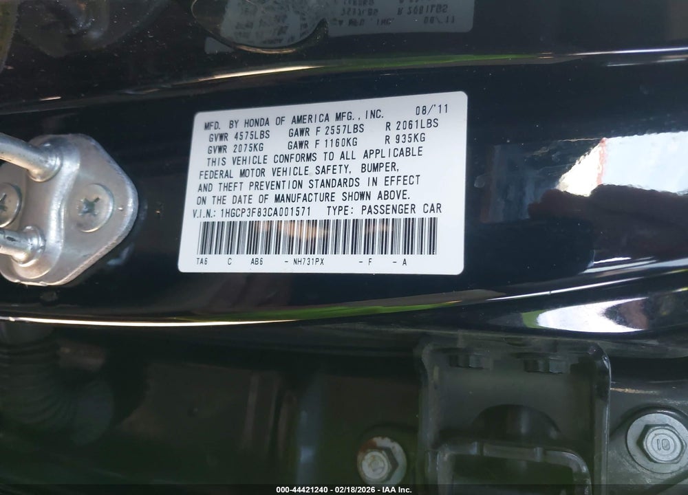 2012 HONDA ACCORD 3.5 EX-L VIN: 1HGCP3F83CA001571