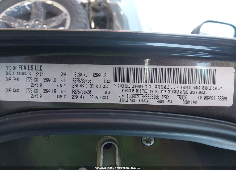 2017 RAM 1500 EXPRESS  4X4 6'4 BOX VIN: 1C6RR7FT9HS853186