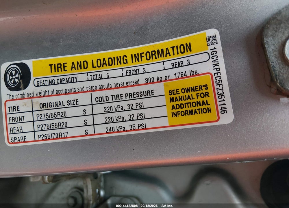 2015 CHEVROLET SILVERADO 1500 LS VIN: 1GCVKPEC5FZ351146