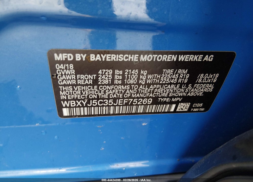 2018 BMW X2 XDRIVE28I VIN: WBXYJ5C35JEF75269