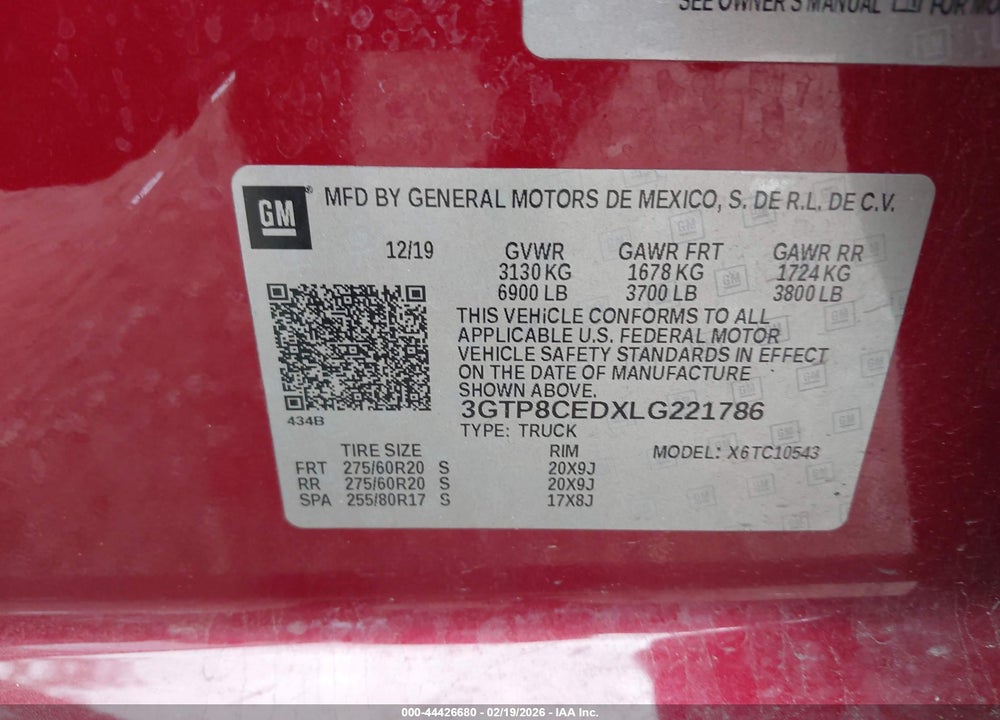 2020 GMC SIERRA 1500 ELEVATION VIN: 3GTP8CEDXLG221786