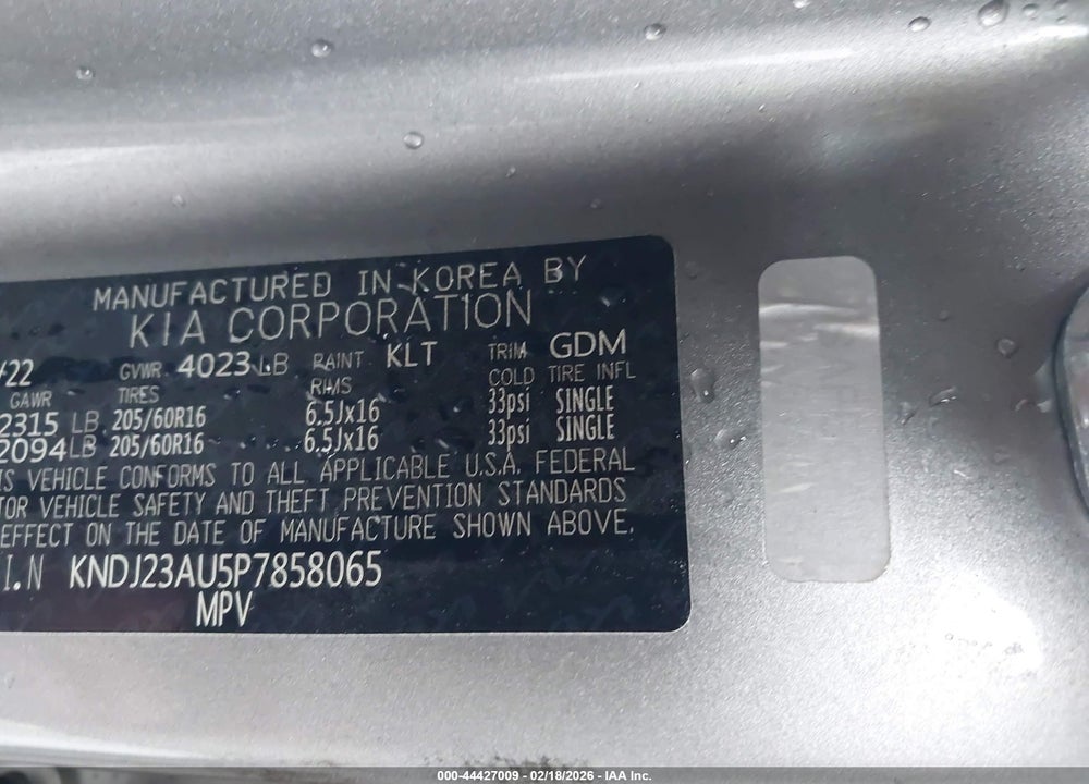 2023 KIA SOUL LX VIN: KNDJ23AU5P7858065