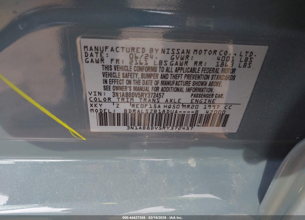 2024 NISSAN SENTRA SR XTRONIC CVT VIN: 3N1AB8DV5RY372457