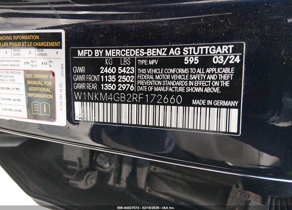 2024 MERCEDES-BENZ GLC 300 SUV VIN: W1NKM4GB2RF172660