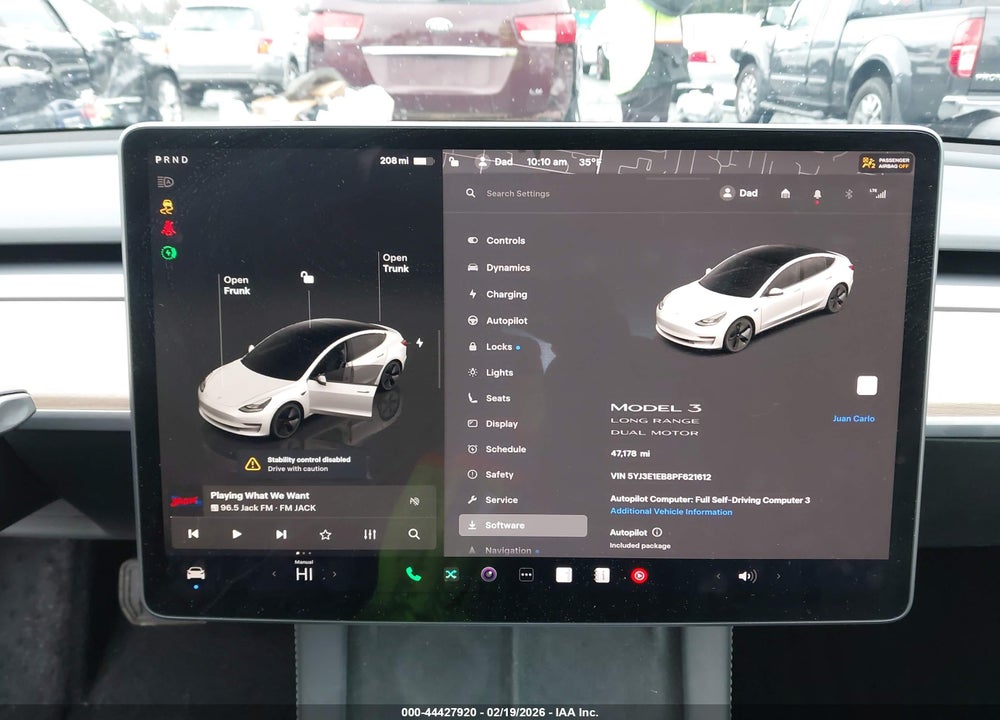 2023 TESLA MODEL 3 LONG RANGE DUAL MOTOR ALL-WHEEL DRIVE VIN: 5YJ3E1EB8PF621612