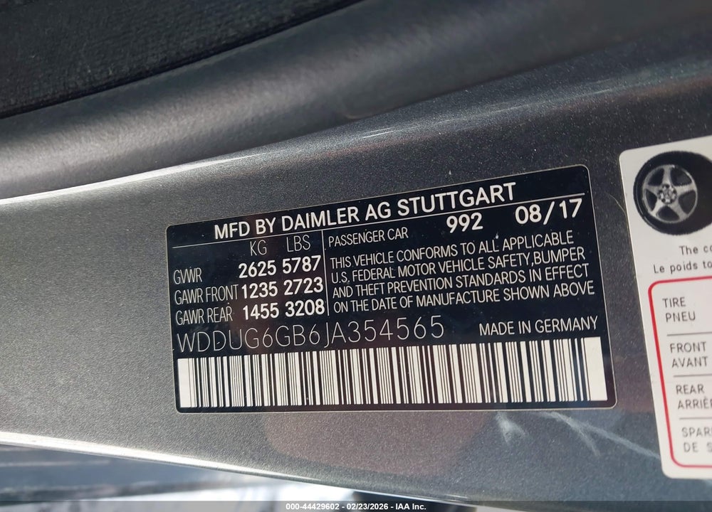 2018 MERCEDES-BENZ S 450 VIN: WDDUG6GB6JA354565