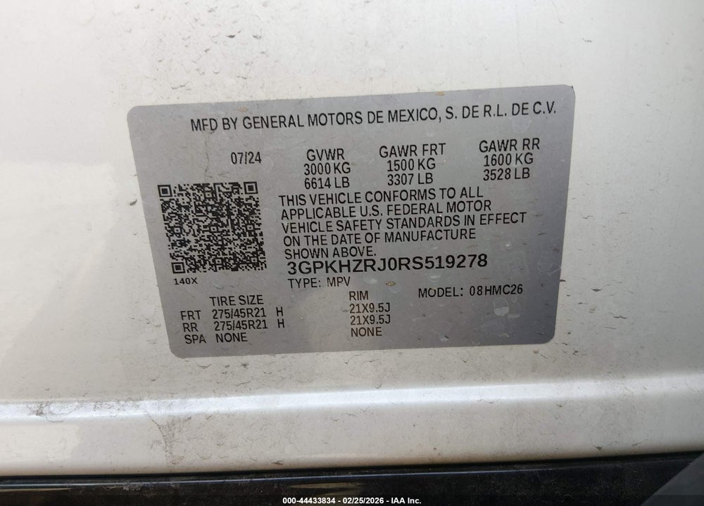 2024 HONDA PROLOGUE ELITE VIN: 3GPKHZRJ0RS519278
