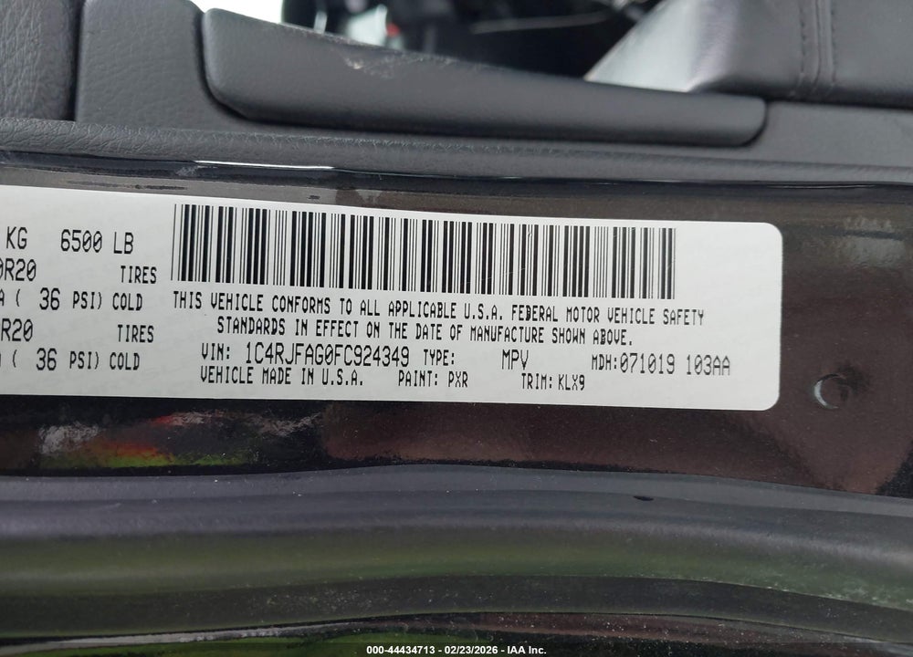 2015 JEEP GRAND CHEROKEE ALTITUDE VIN: 1C4RJFAG0FC924349
