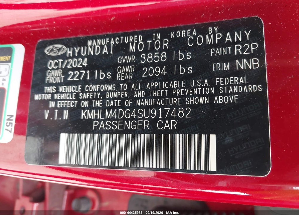 2025 HYUNDAI ELANTRA SEL SPORT VIN: KMHLM4DG4SU917482