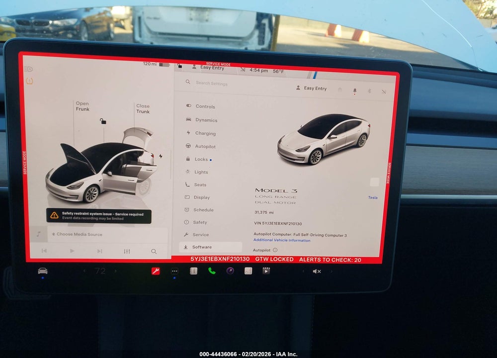 2022 TESLA MODEL 3 LONG RANGE DUAL MOTOR ALL-WHEEL DRIVE VIN: 5YJ3E1EBXNF210130