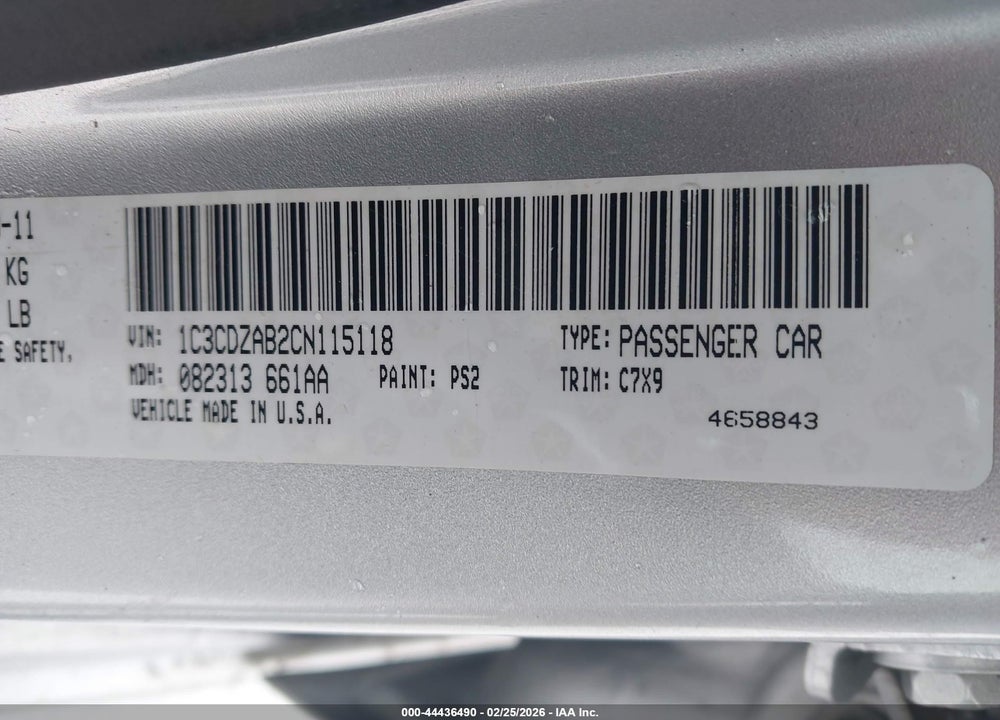2012 DODGE AVENGER SE VIN: 1C3CDZAB2CN115118