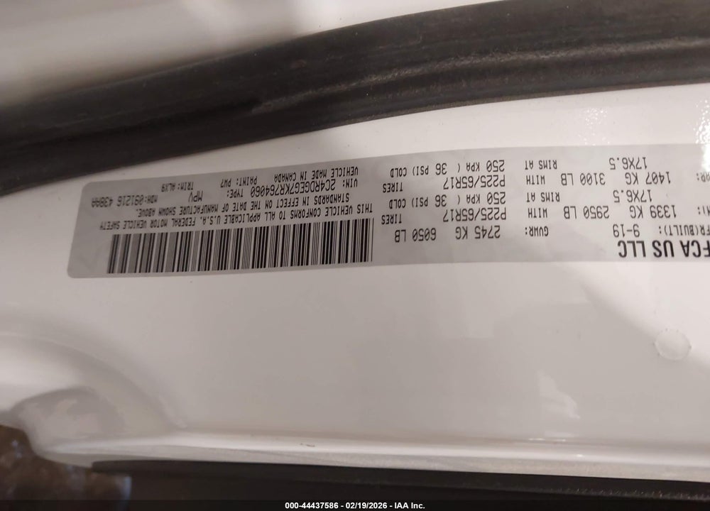 2019 DODGE GRAND CARAVAN GT VIN: 2C4RDGEG7KR764060