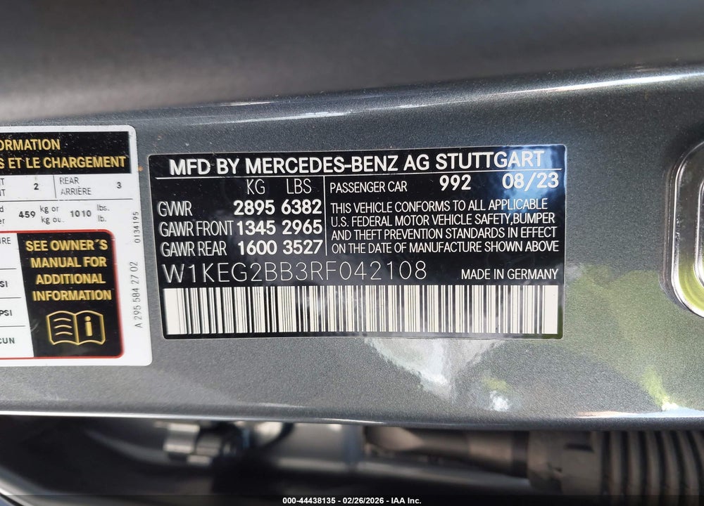2024 MERCEDES-BENZ EQE 350+ VIN: W1KEG2BB3RF042108