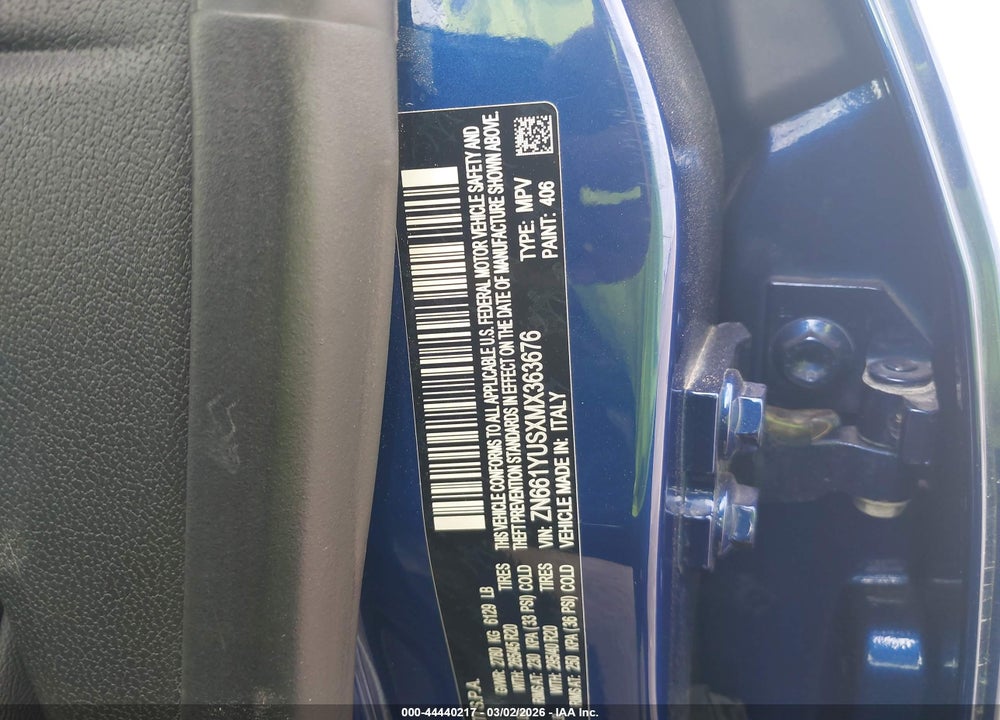 2021 MASERATI LEVANTE S GRANSPORT VIN: ZN661YUSXMX363676