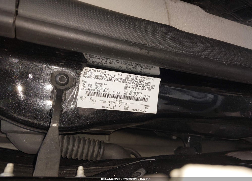 2014 FORD FOCUS SE VIN: 1FADP3K23EL298634